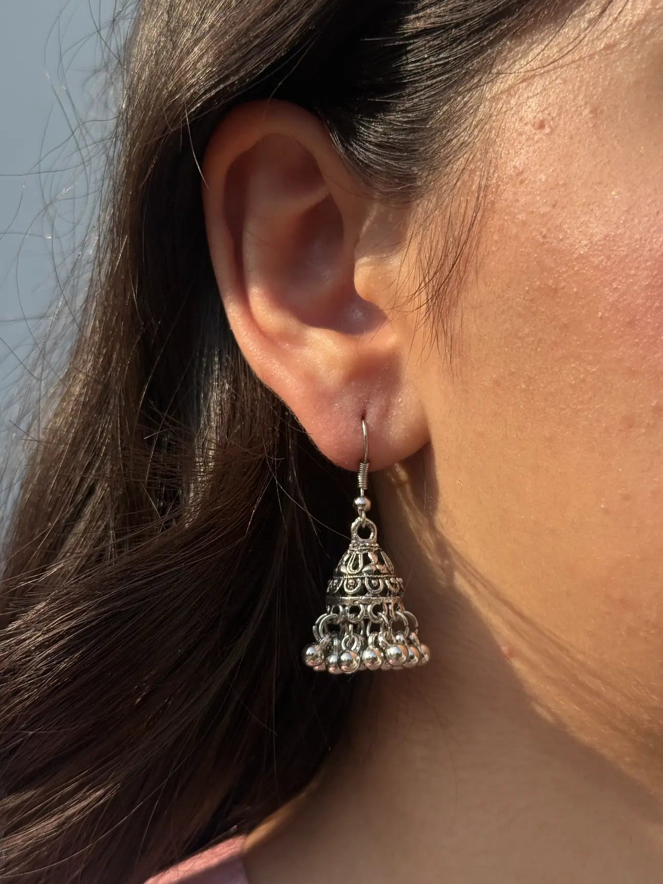 Noori Silver Jhumkian