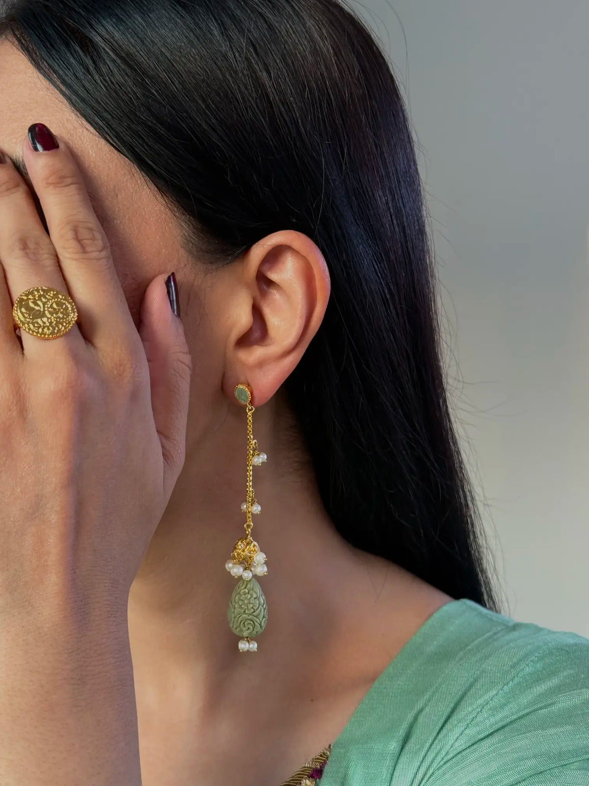 Whimsical sage festive earrings for women