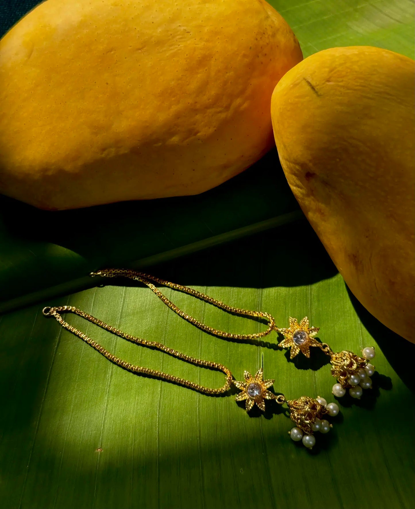 Lightweight gold plated chain earrings for everyday and festive wear