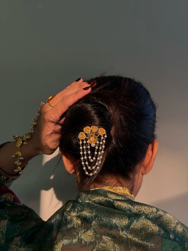 Gul Bahar gold plated Pakistani joora pin