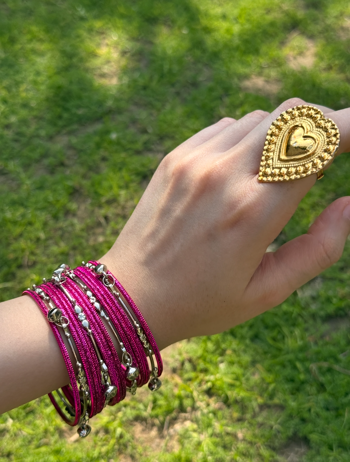 Model wearing Hania metal Bangles styled for party and wedding events
