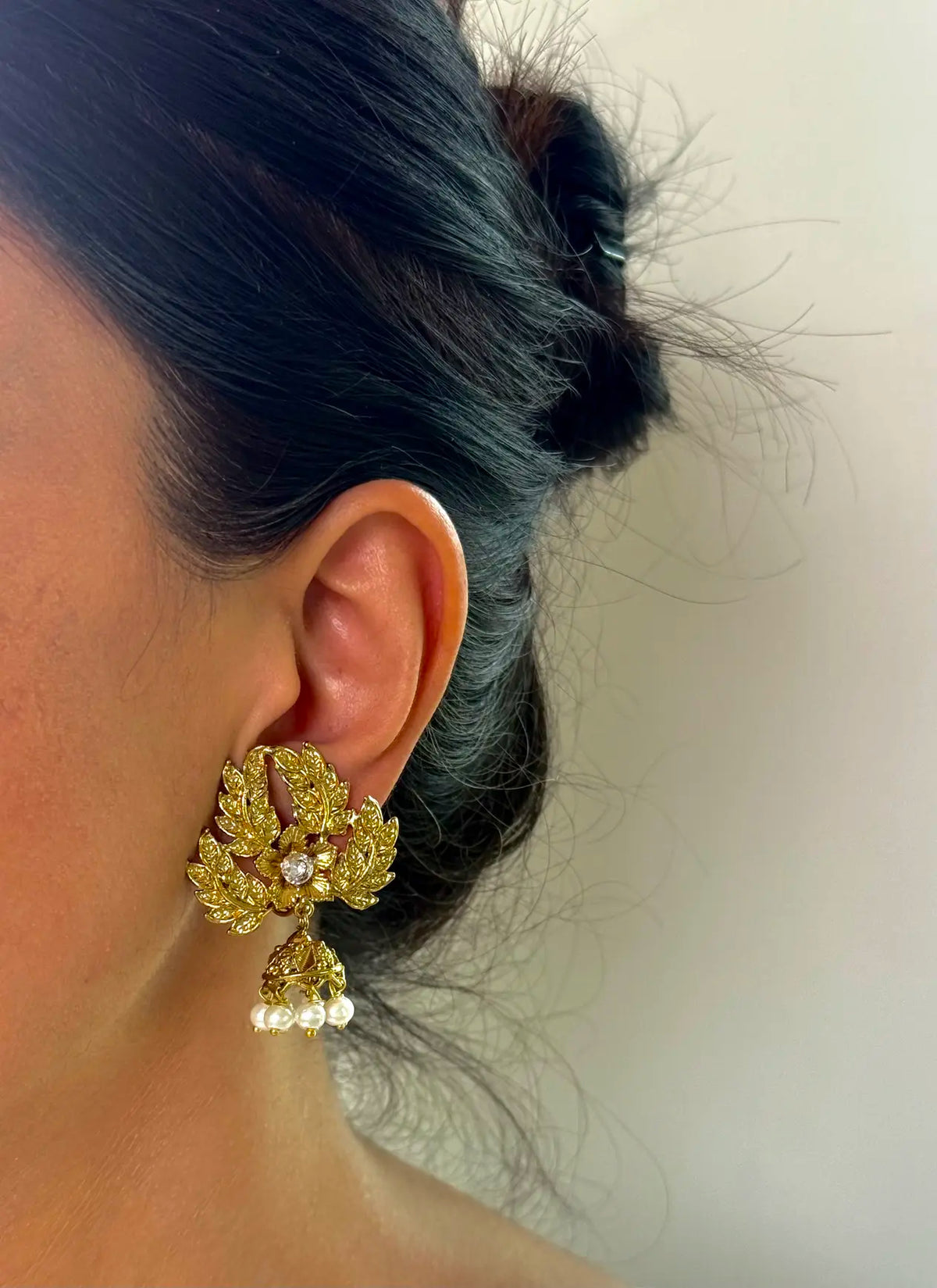 Mehrunisa metallic earrings
