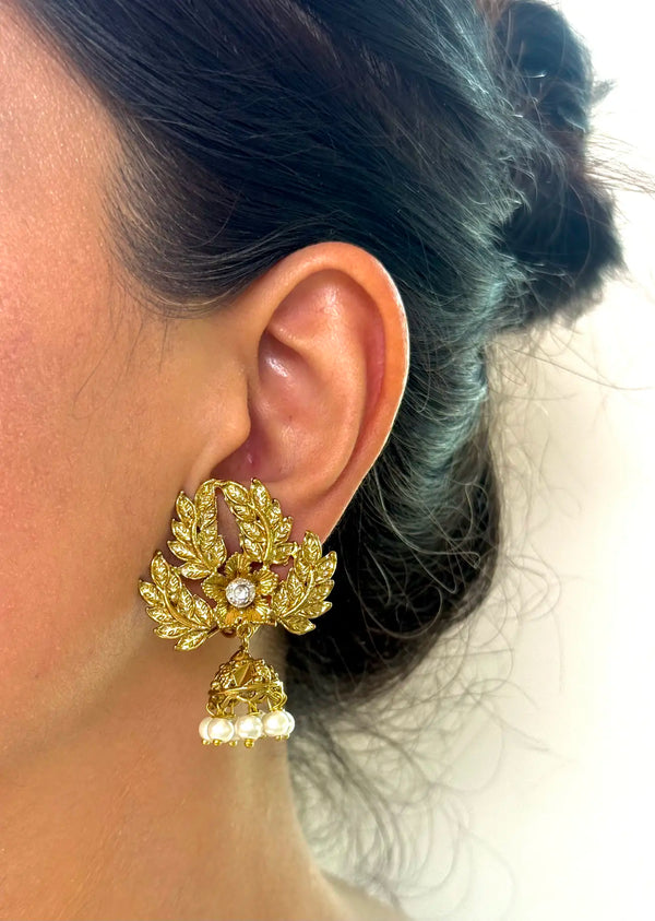 Mehrunisa metallic earrings