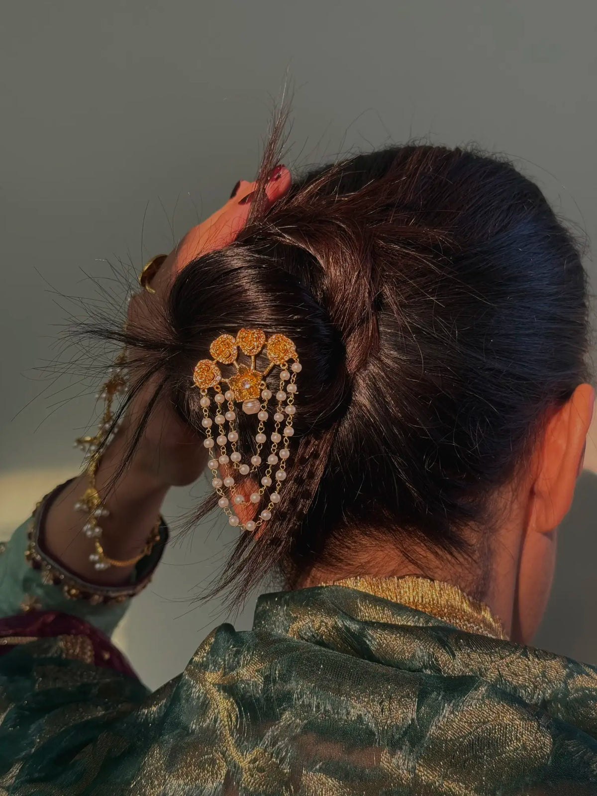 Gul Bahar Gold Plated Joora Pin