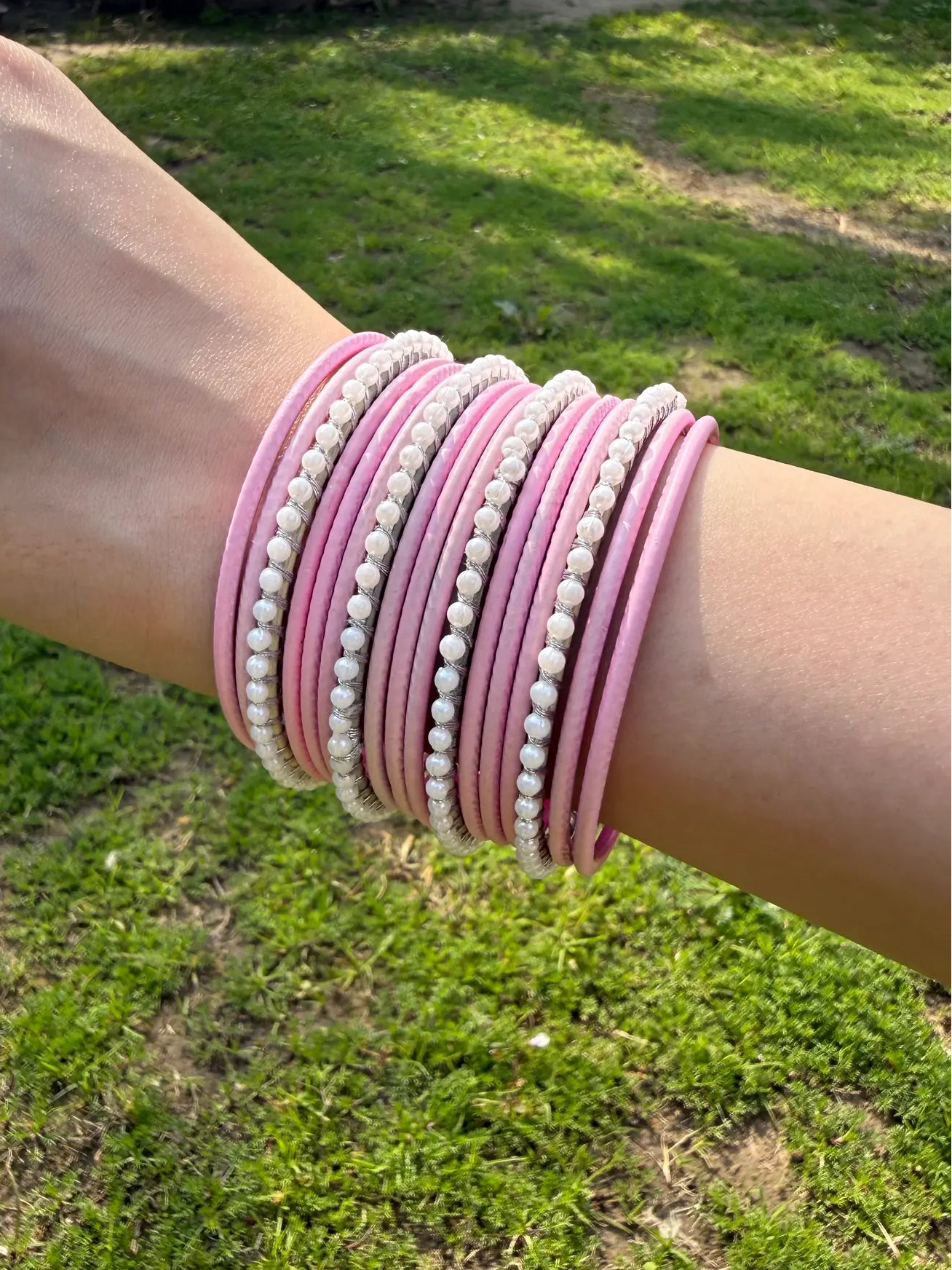 Gulnaar Pearl Bangle Set