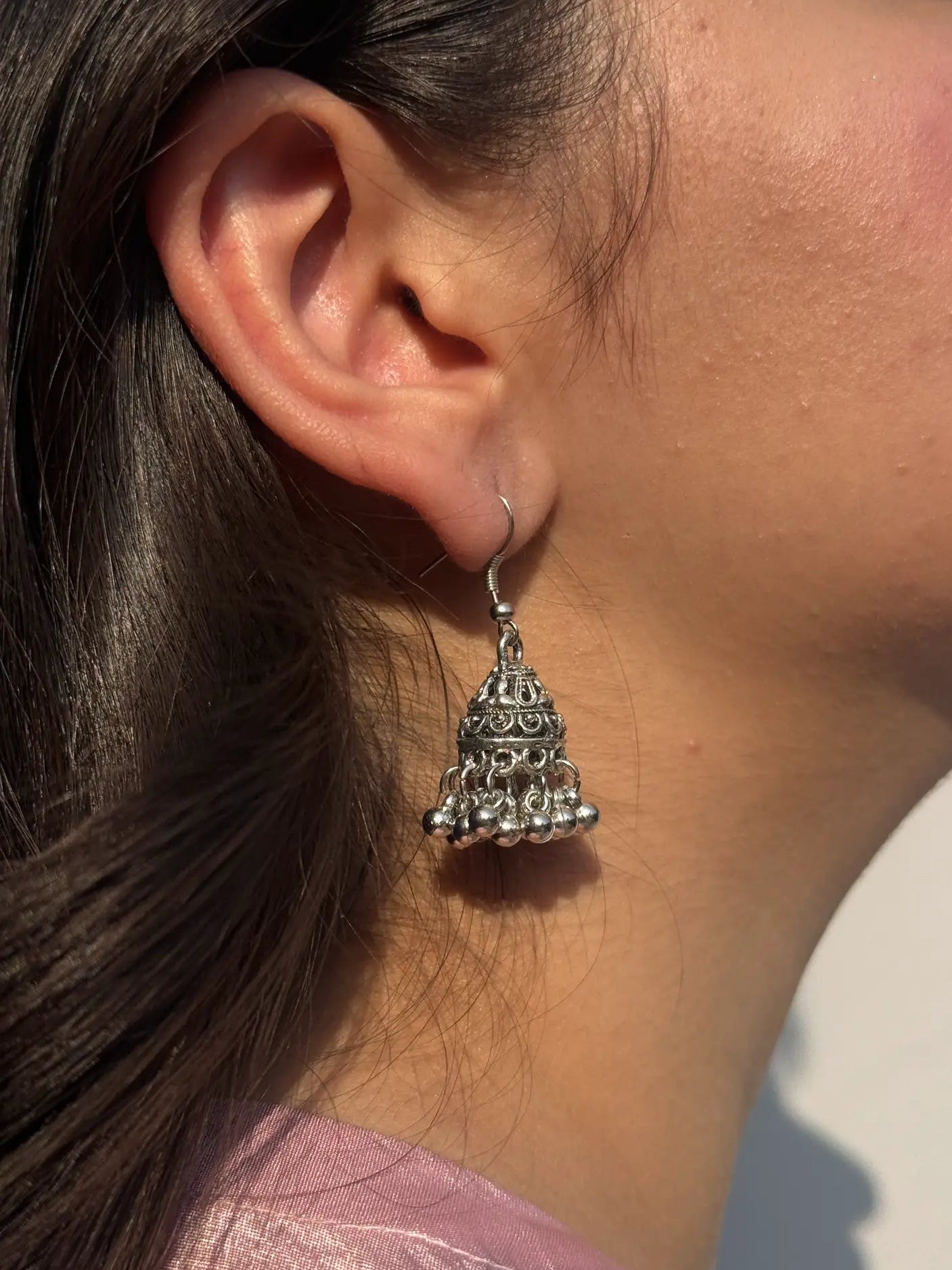 Noori Silver Jhumkian