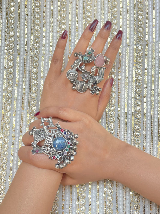 Blue & Pink Rivaas Ring