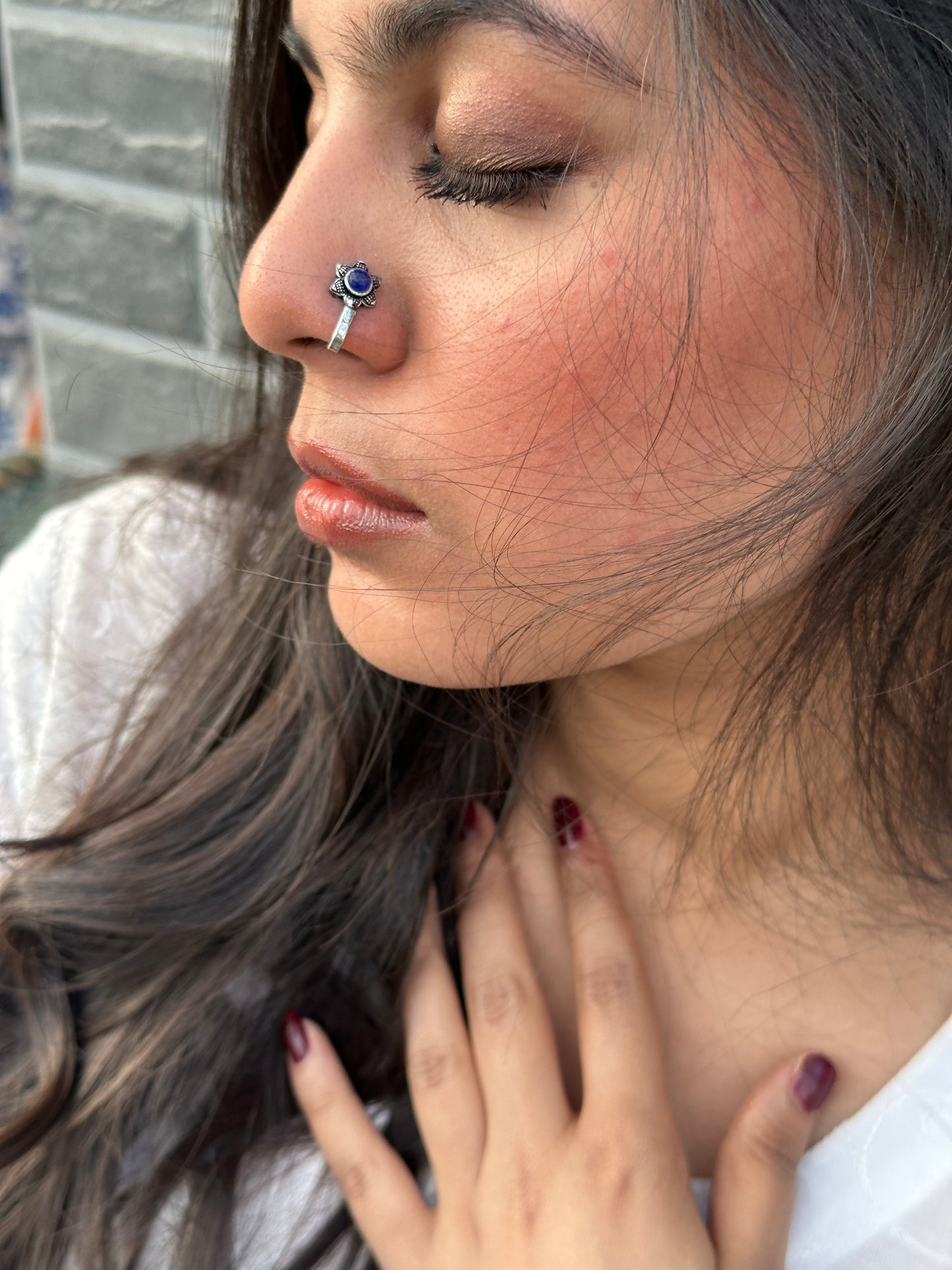 Blue Flower Noseclip
