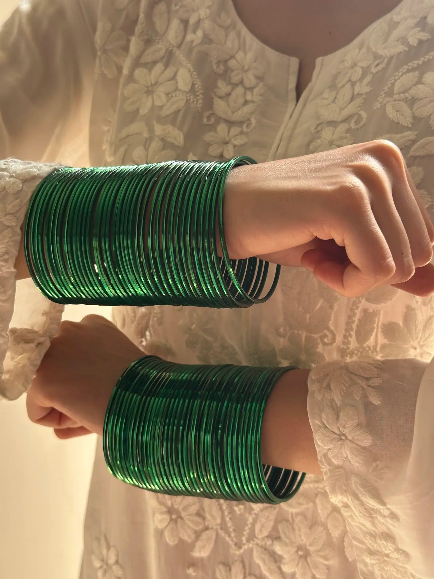 Chatpatti Green Bangle Set (Metal)