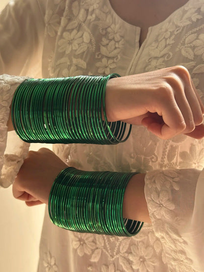 Chatpatti Green Bangle Set (Metal)