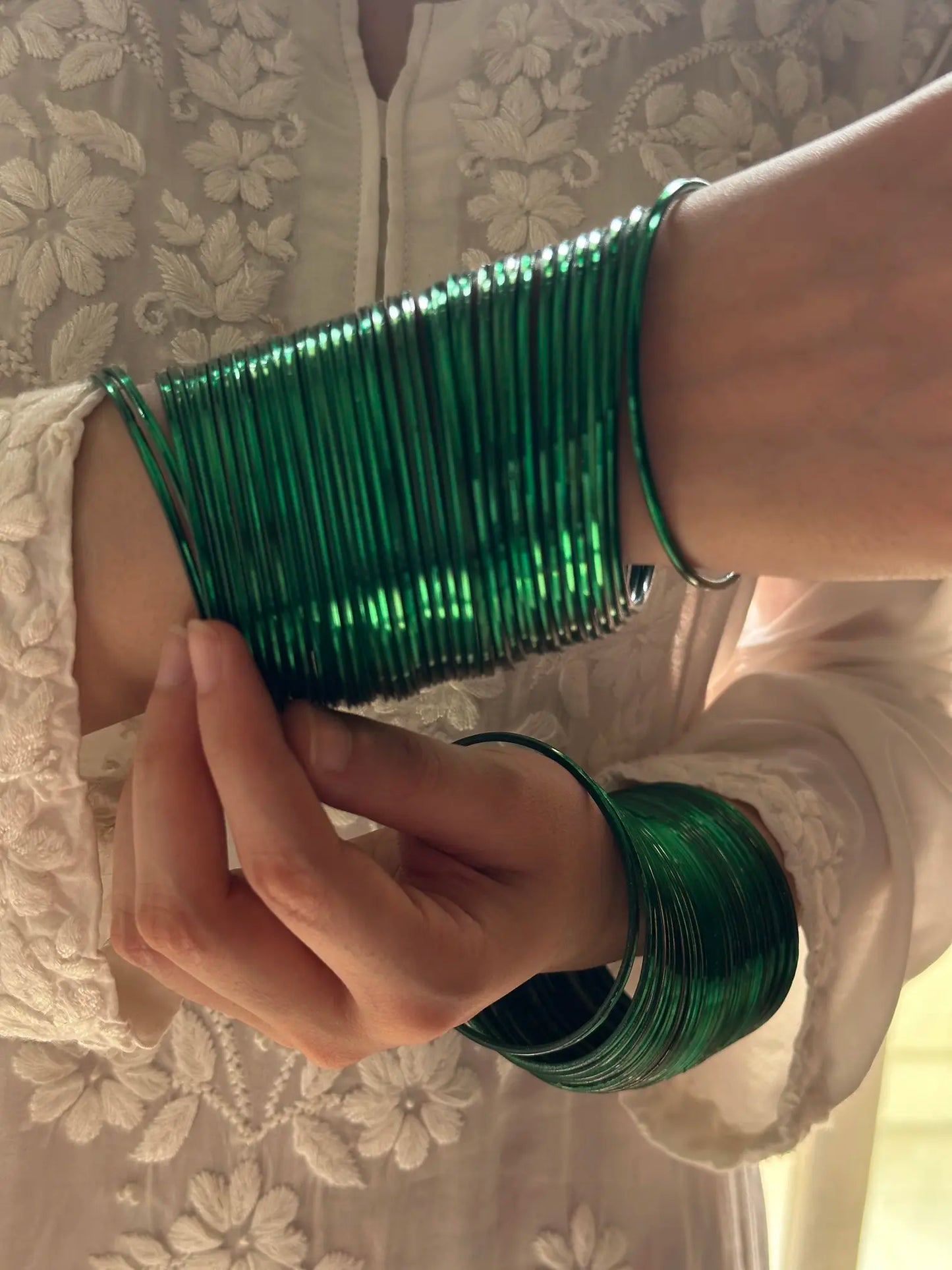 Chatpatti Green Bangle Set (Metal)