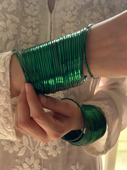 Chatpatti Green Bangle Set (Metal)