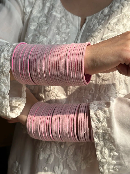 Pink Velvet Bangle set