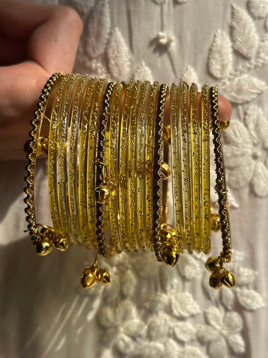 Yellow Rain Drop Kashmiri Churiyan