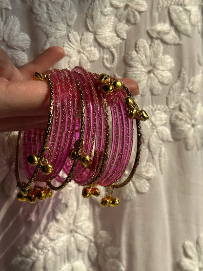 Pink rain drop Kashmiri churiyan