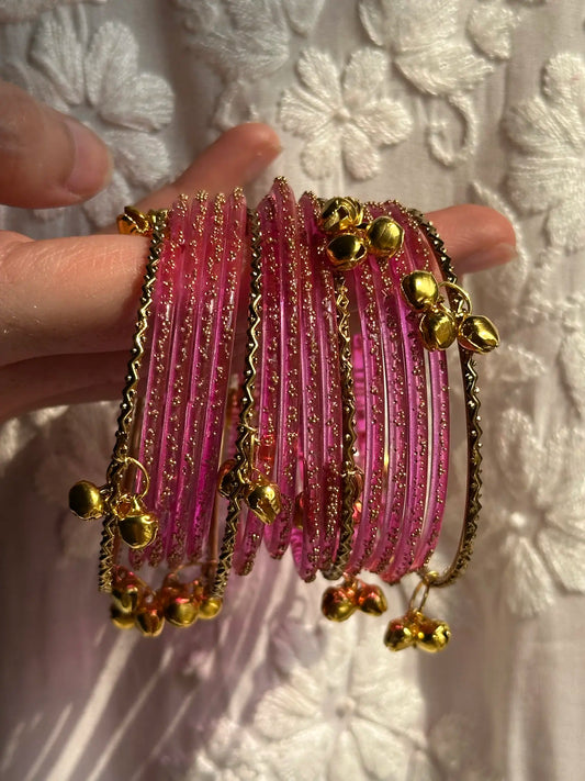 Pink rain drop Kashmiri churiyan