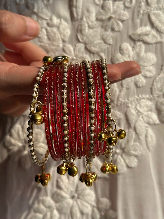 Red rain drop Kashmiri churiyan