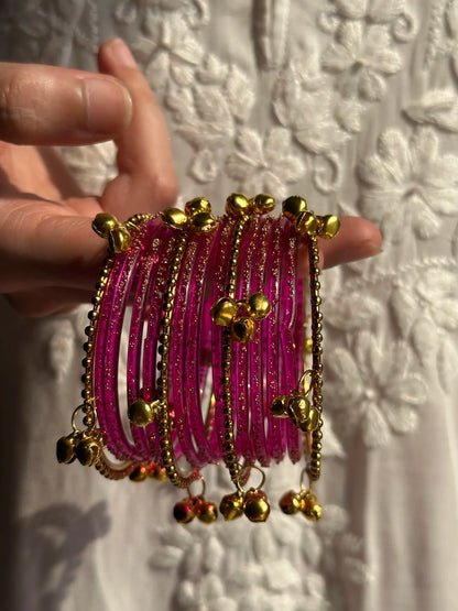Magenta rain drop Kashmiri churiyan