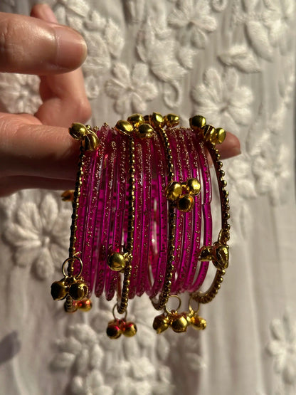 Magenta rain drop Kashmiri churiyan