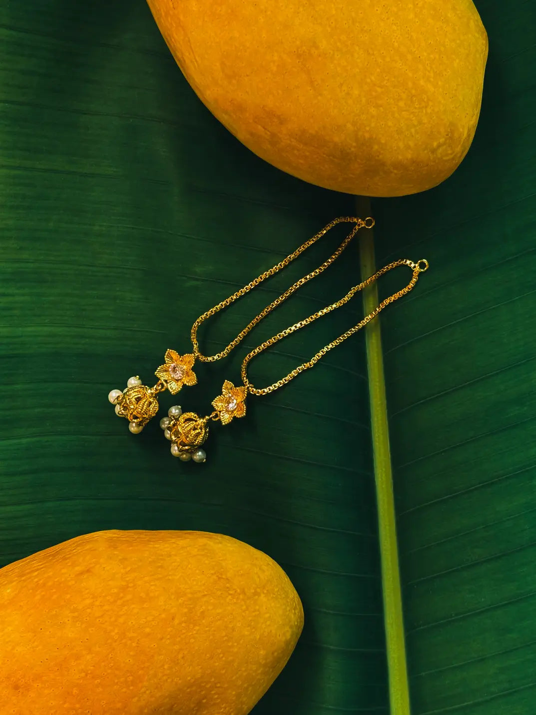 Shamsa Gold plated Chain Earrings