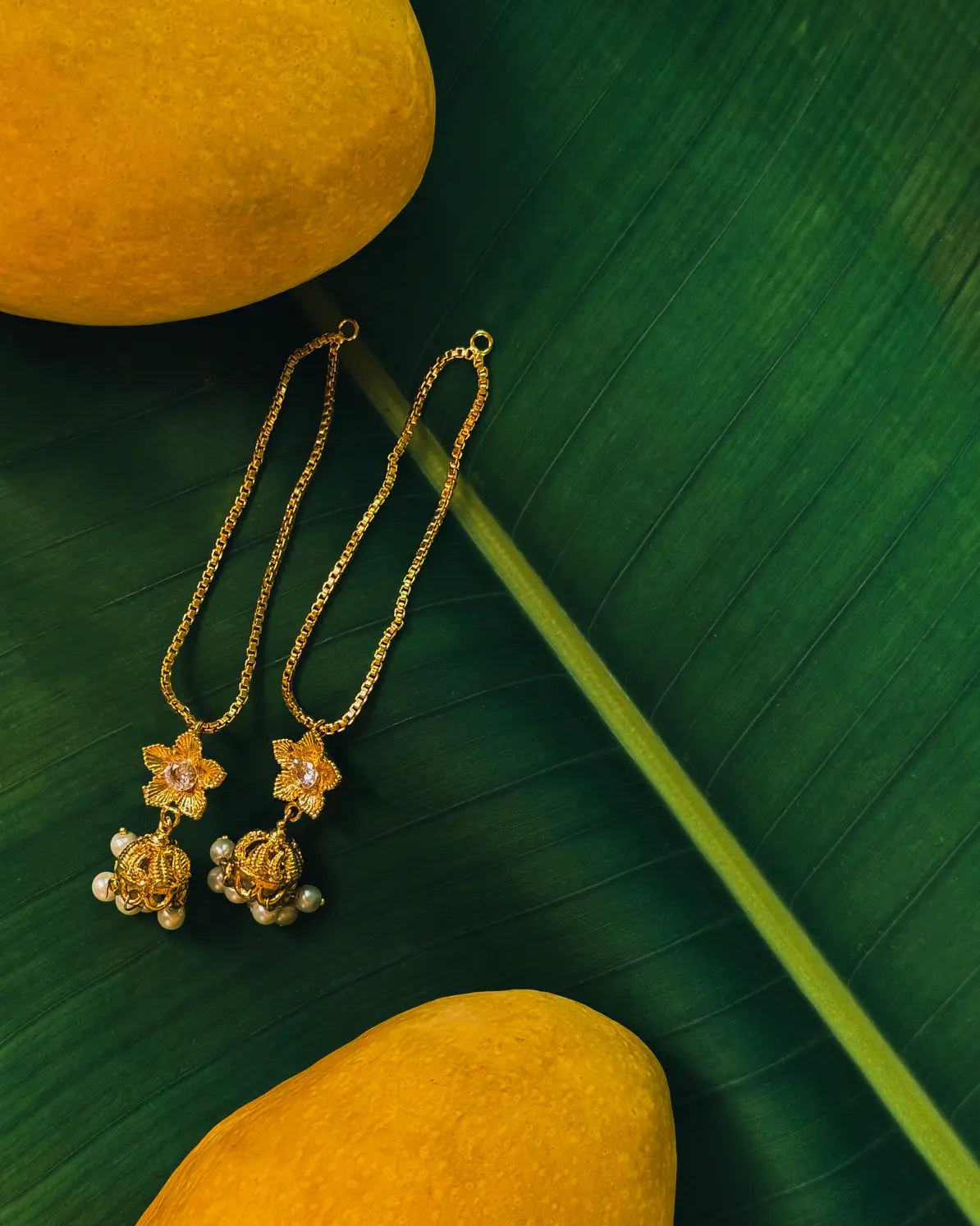 Shamsa Gold plated Chain Earrings