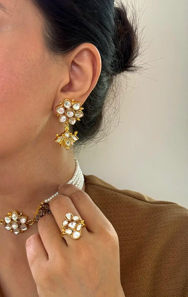 Nina Kundan Pakistani earrings