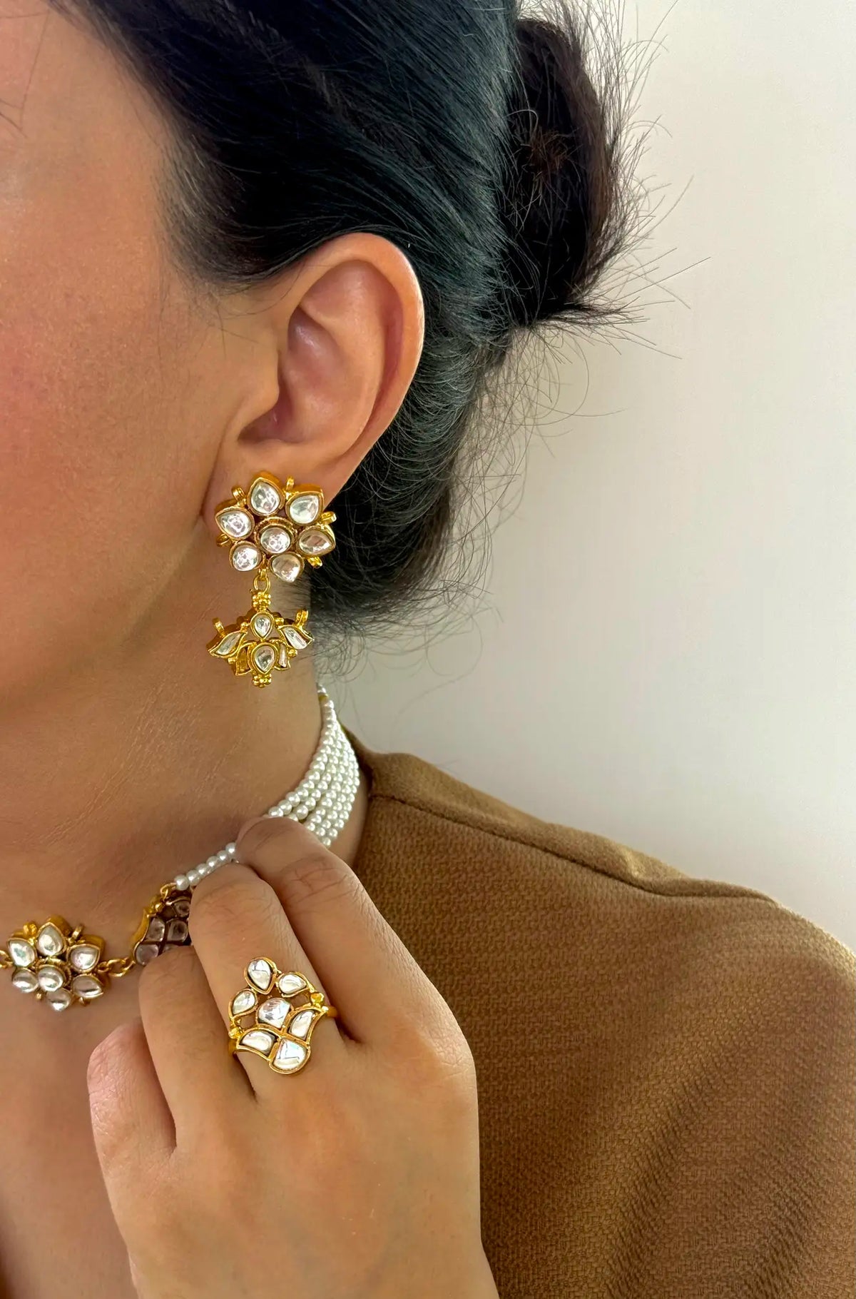 Nina traditional Kundan earrings