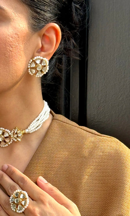 Noore traditional Pakistani Kundan earrings