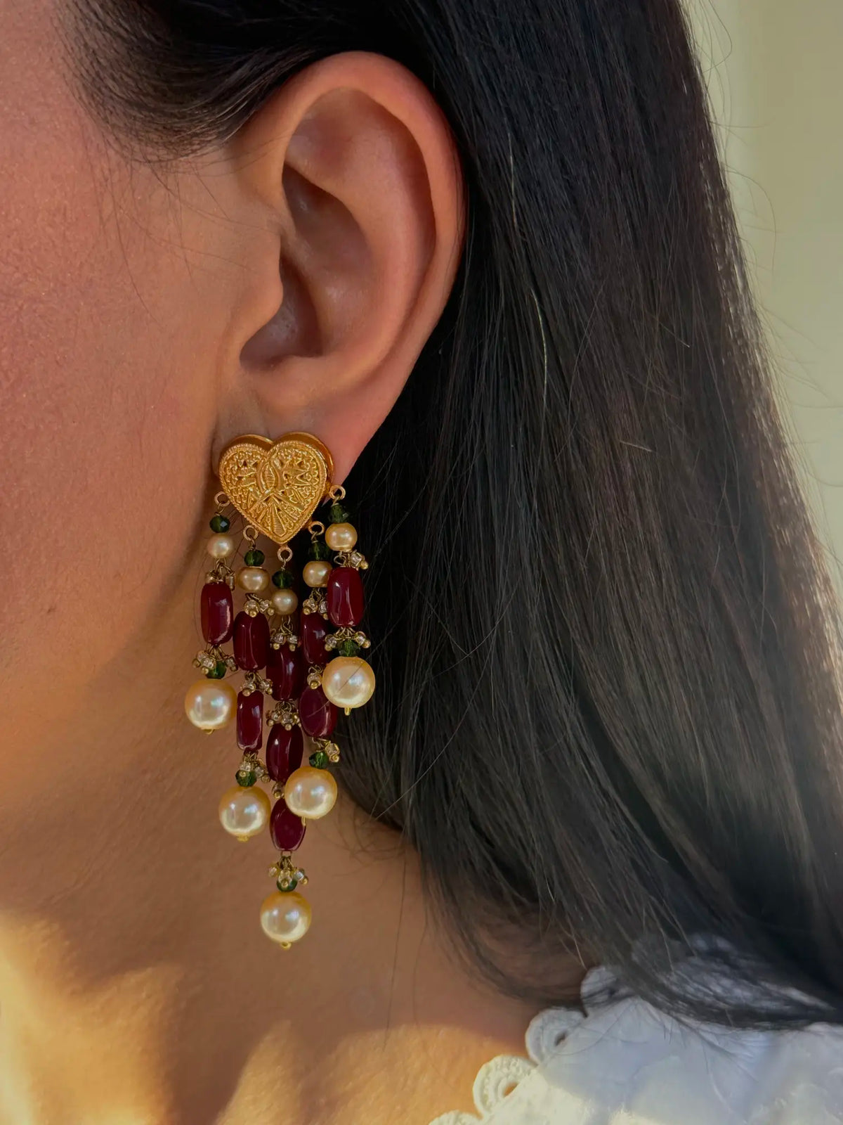 Paan pearl Pakistani earrings