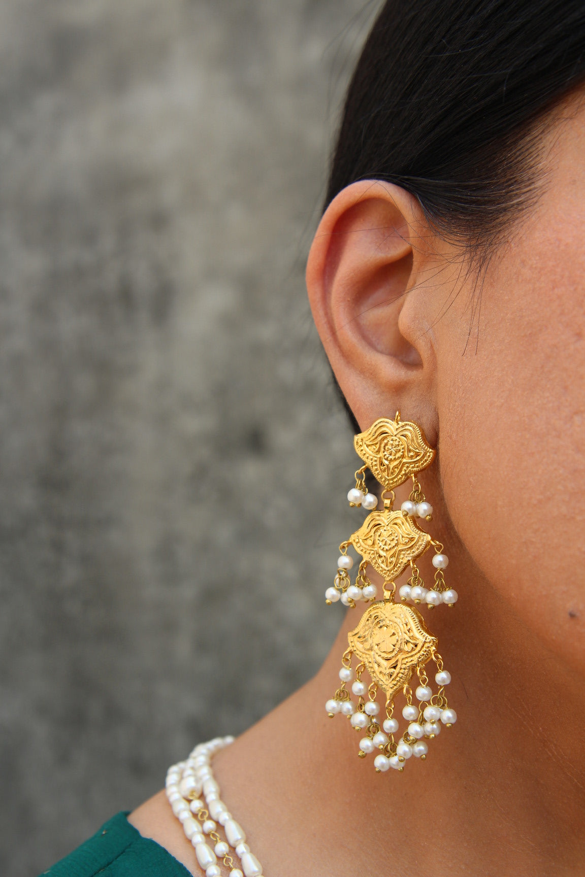 Shaheena traditional earrings with elegant Pakistani jewelry design