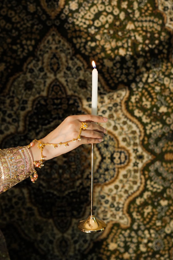 Sitara Gold Plated Angla – Adjustable Pakistani Hand Jewelry