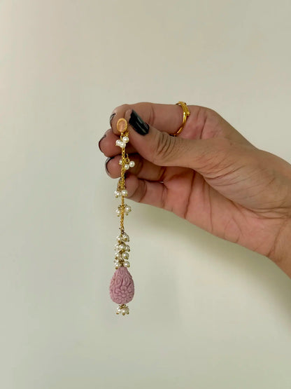 Whimsical lavender Pakistani statement earring