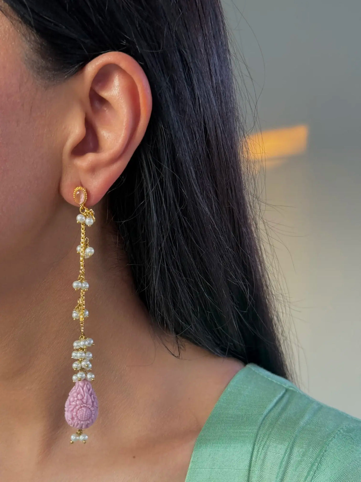 Whimsical lavender festive earring for women
