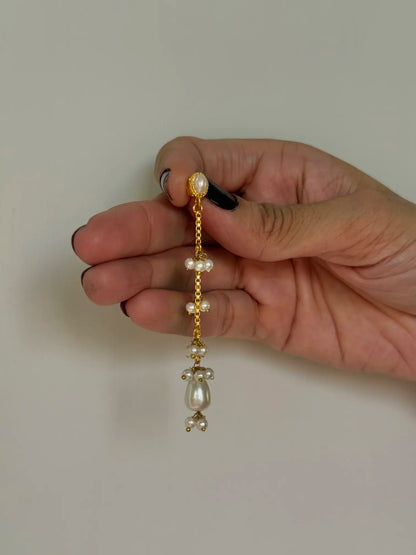 Whimsical swan pearl Pakistani earring