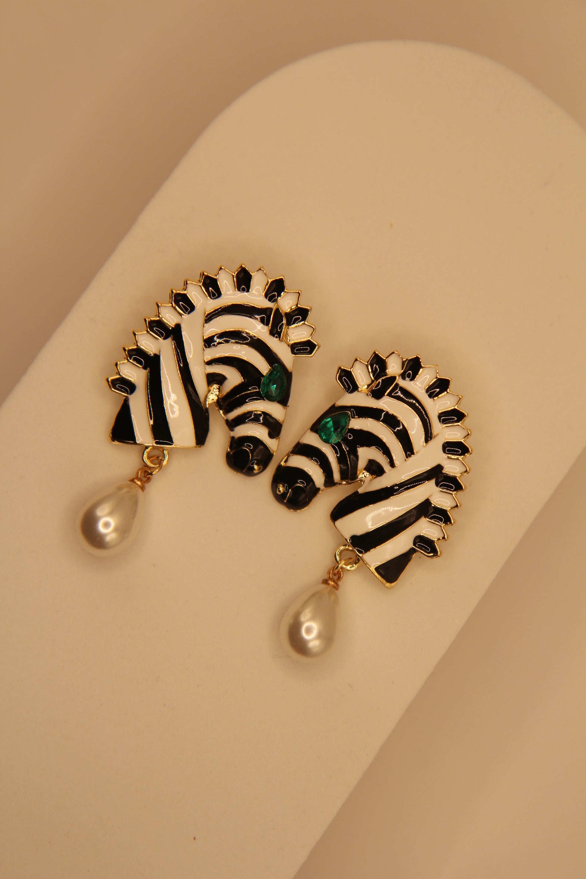 Zebra drop pearl earrings for women | Pakistani fashion jewelry by Legacy by Bisma
