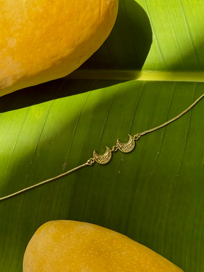 Gold plated Chaand Tara necklace featuring traditional moon and star inspired design