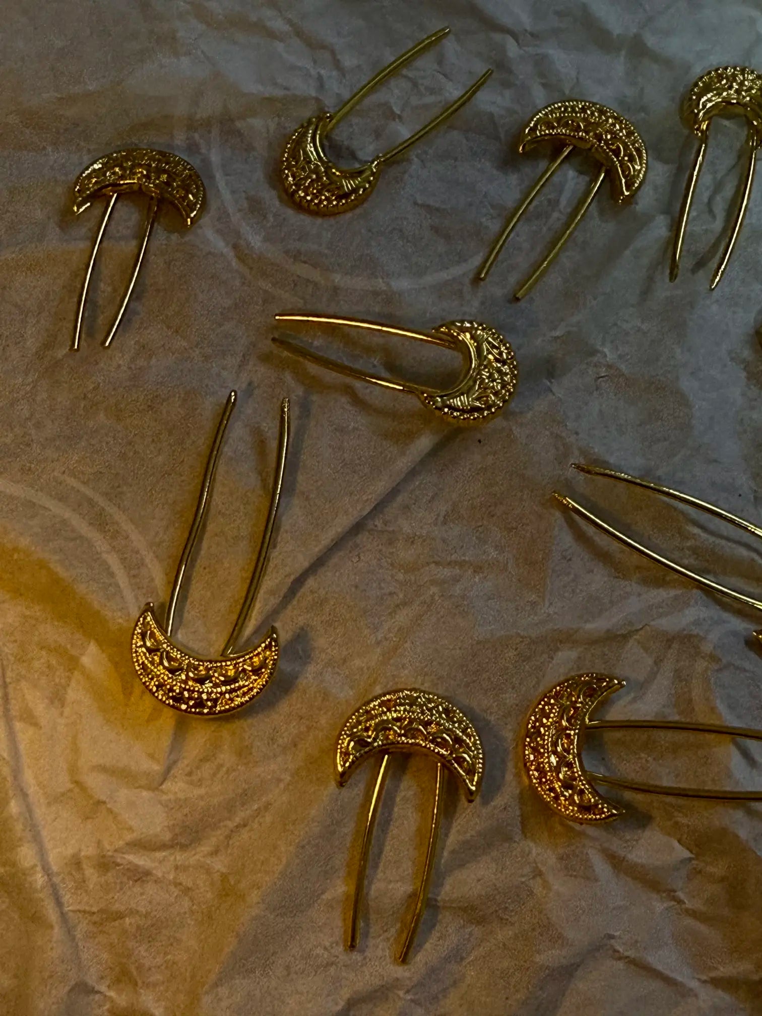 Chand bridal hair pins with traditional Pakistani gold-tone design