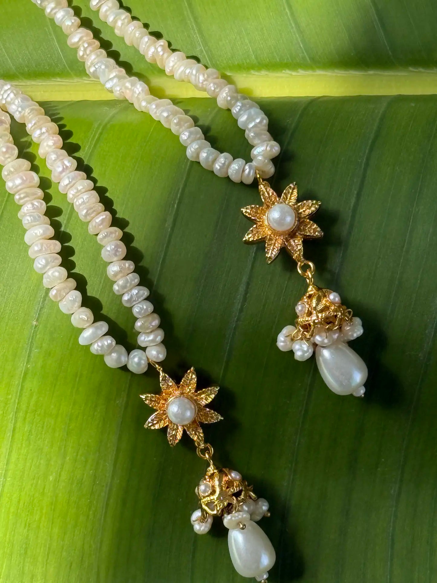 Damini pearl gold plated earrings with lightweight elegant Pakistani design