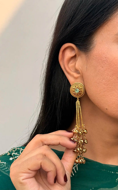Meharzadi Kashmiri earrings featuring detailed traditional jhumka artistry