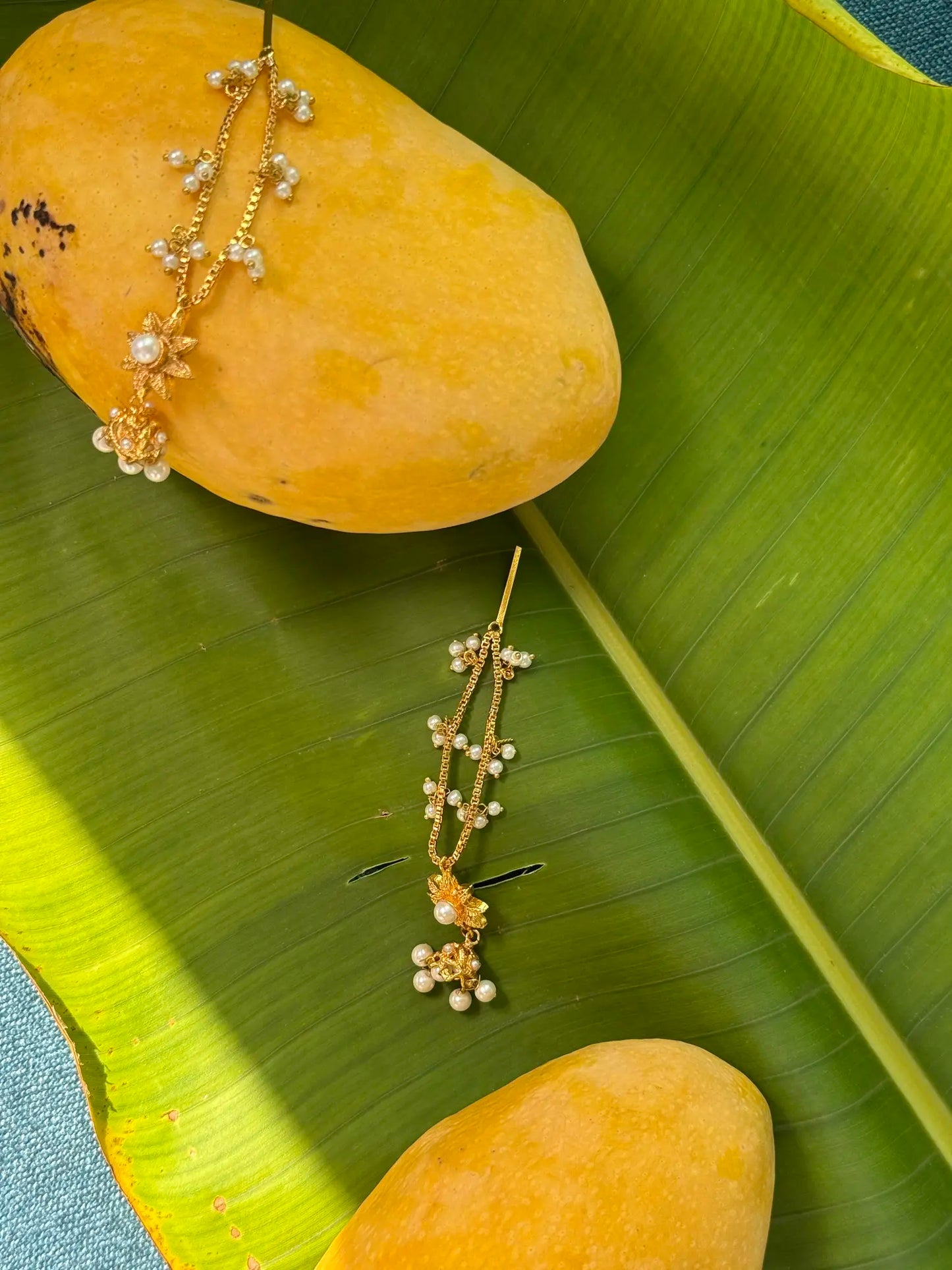 Elegant Meenu pearl earrings with premium gold plated finish