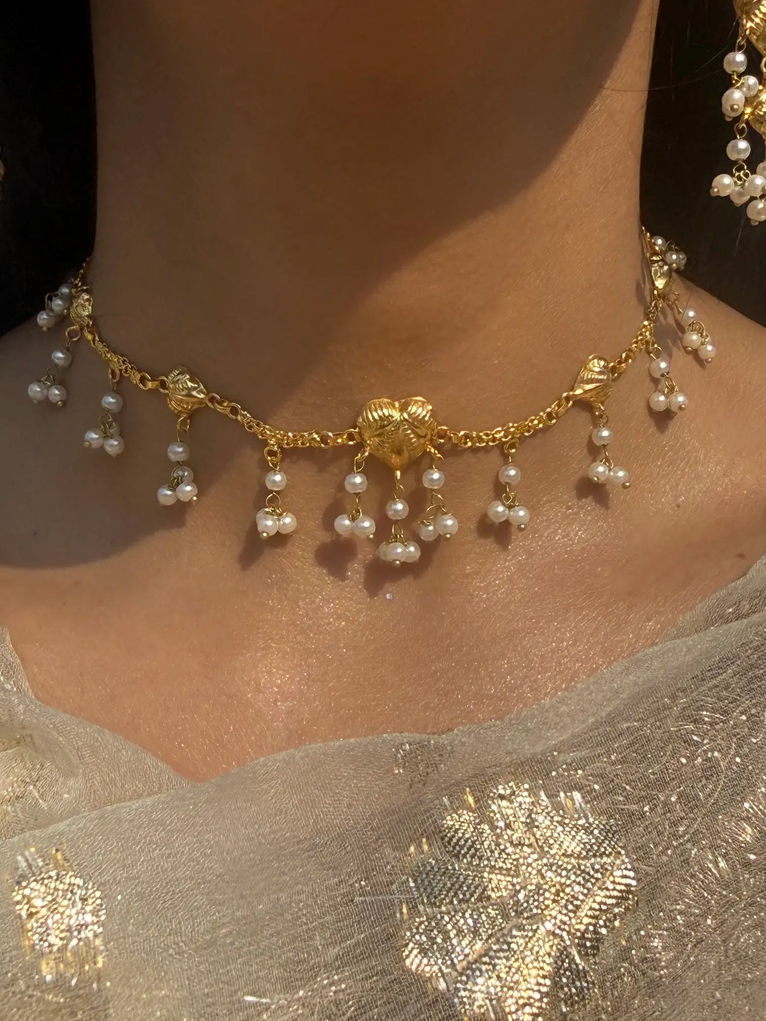 pearl accents and elegant ethnic 