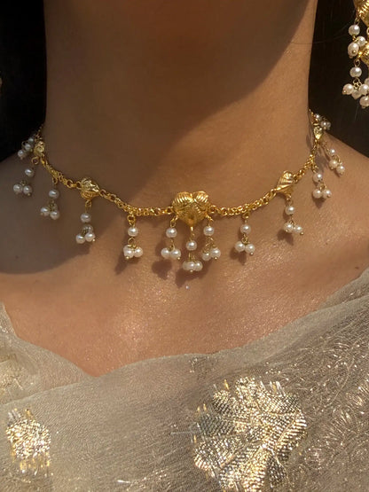 pearl accents and elegant ethnic 