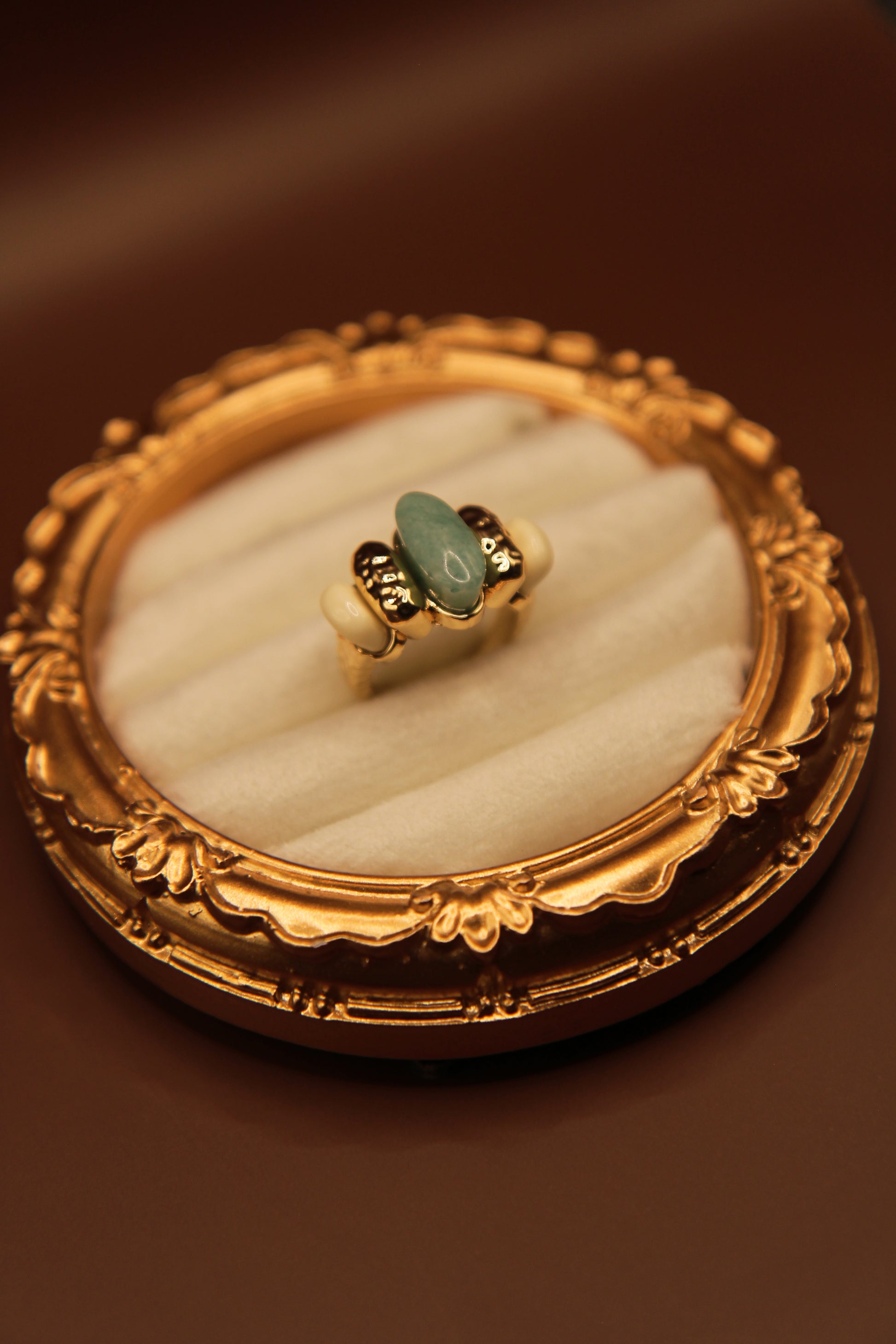 Model wearing Turquoise Oasis Statement Boho Ring styled for casual and boho fashion
